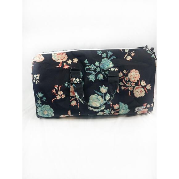 HERSCHEL Black Floral Duffel Bag - Picture 1 of 4